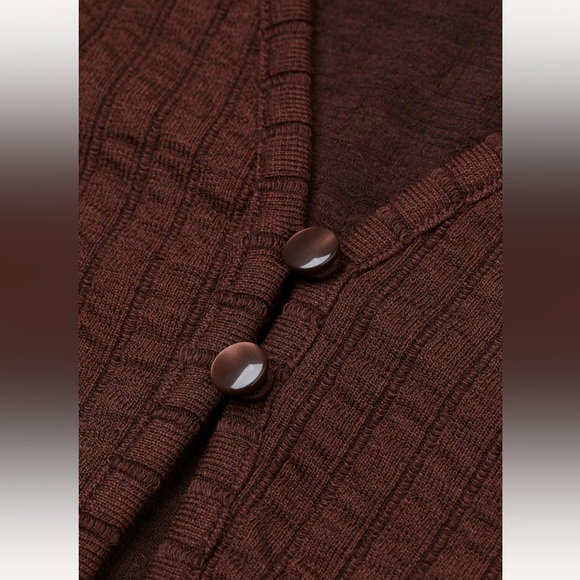 H&M Brown Ribbed Cardigan - Picture 2 of 6